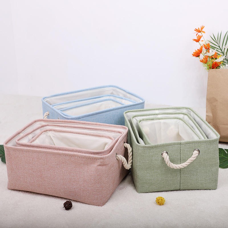Daily Necessities Collapsible Large Houseware and Office Fabric Storage Box for Home Organizer Foldable Square Modern
