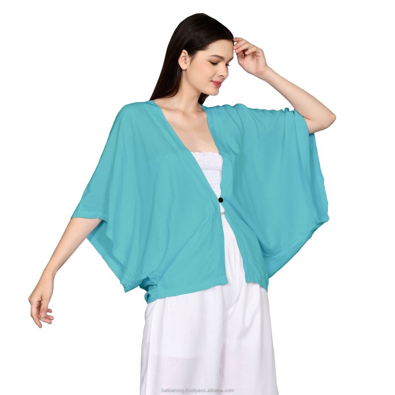 Women Casual Cardigan Summer Wear Bali Clothing Colorful 100% Rayon Custom Bali Manufacturer Cover Up CG007